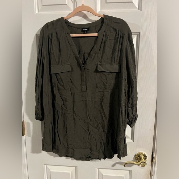 Torrid Harper Georgette Pullover 3/4 Sleeve Blouse Top Womens Size 0 - Picture 1 of 6
